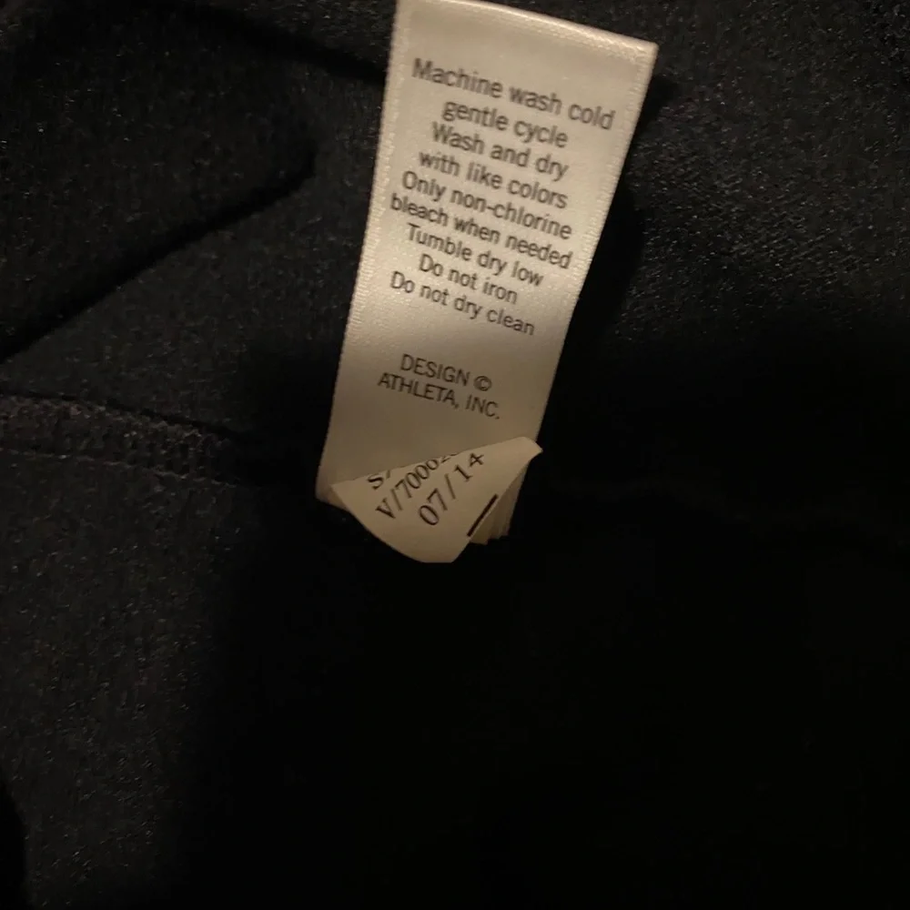 Athleta Plush Tech Mesh Detail Black Athletic 1/2 Zip Pullover Jacket Black Sz S